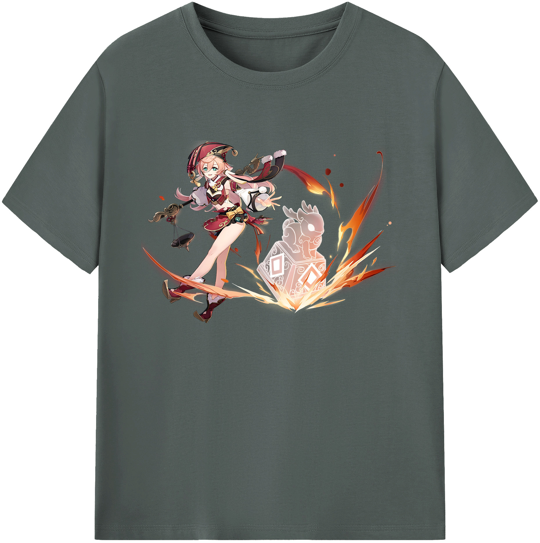 げんし神 ヤンフェイ genshin Yanfei 綿100％ メンズ半袖Tシャツ｜肌触りやわらか＆通気性